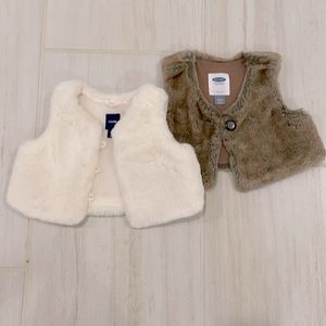 Baby gap and Old Navy Fur Vests